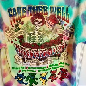 Grateful Dead Fare Thee Well 2015 Tour T-shirt, Tie Dye Size Small